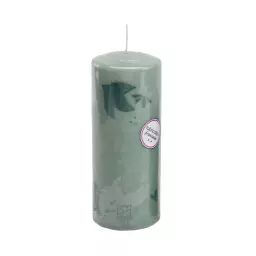 Bougie cylindrique H. 19.5 cm TENEBA Verte claire