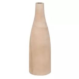 Vase en bois de paulownia beige longue vue H31