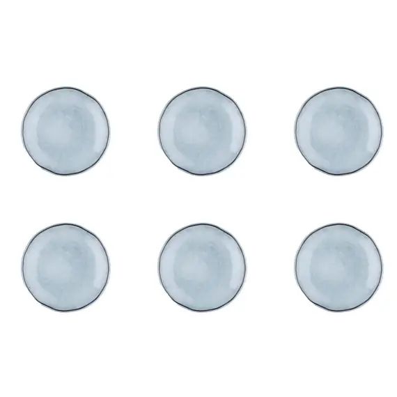 Lot de 6 petites assiettes en grès gris D16