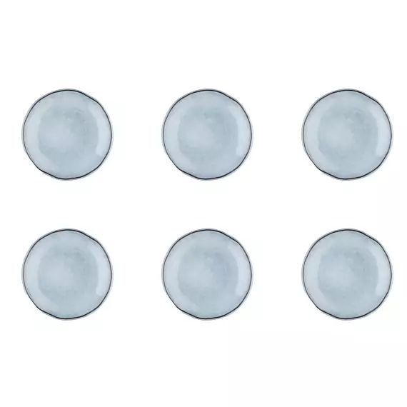 Lot de 6 petites assiettes en grès gris D16