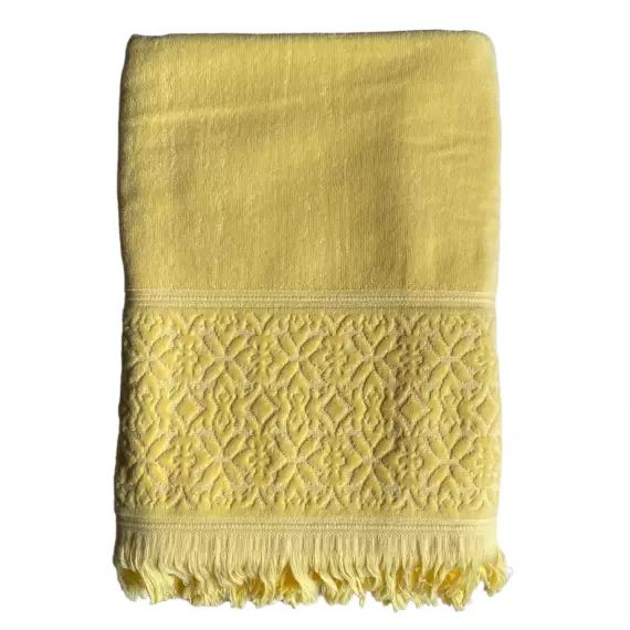 Serviette de bain éponge velours Romance zeste 90×170