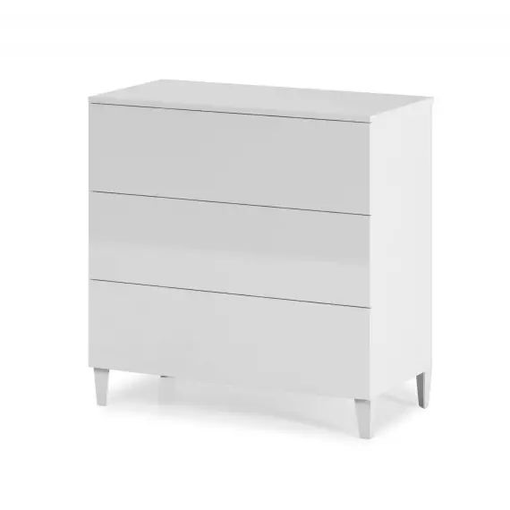 Commode 3 tiroirs effet bois blanc