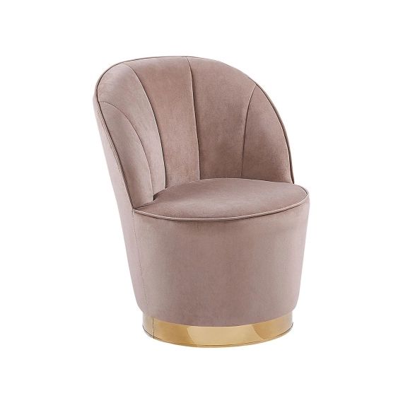 Fauteuil en velours beige