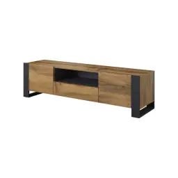 Meuble TV Industriel 180 cm Bois / Gris