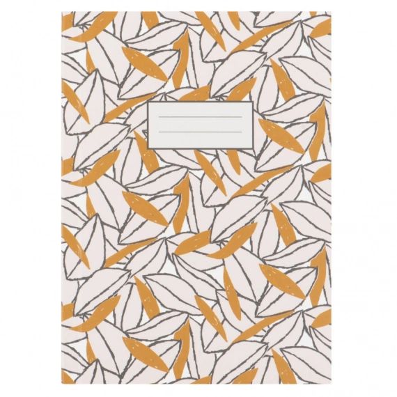 Carnet de notes imprimé feuilles jaunes et blanches