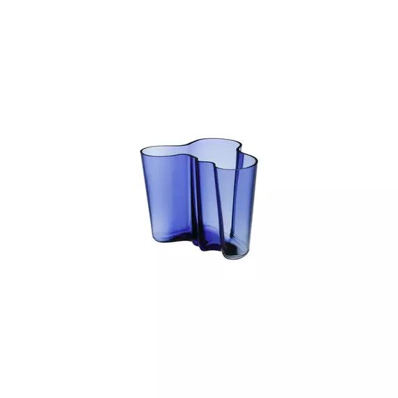 Vase Aalto en Verre, Verre soufflé bouche – Couleur Bleu – 20.8 x 20.8 x 16 cm – Designer Alvar Aalto