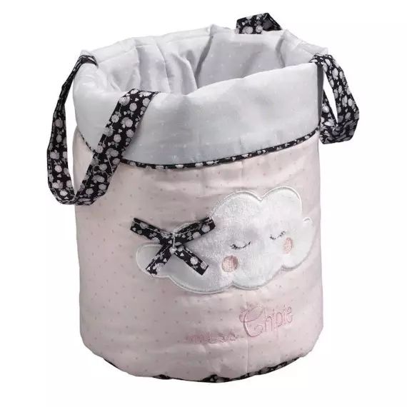 Panières gigognes en tissu en coton – SAUTHON – Miss Fleur de Lune – Bébé – Enfant – Rose rose