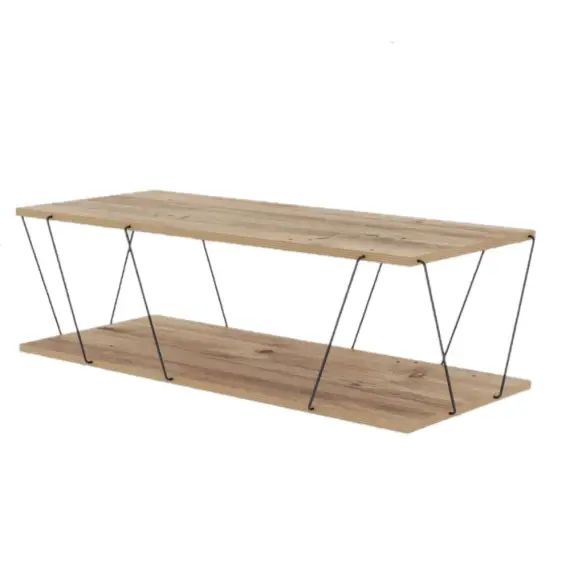 Table basse rectangulaire filaire marron
