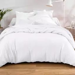 Taie d’oreiller carrée 65×65 en gaze de coton blanc