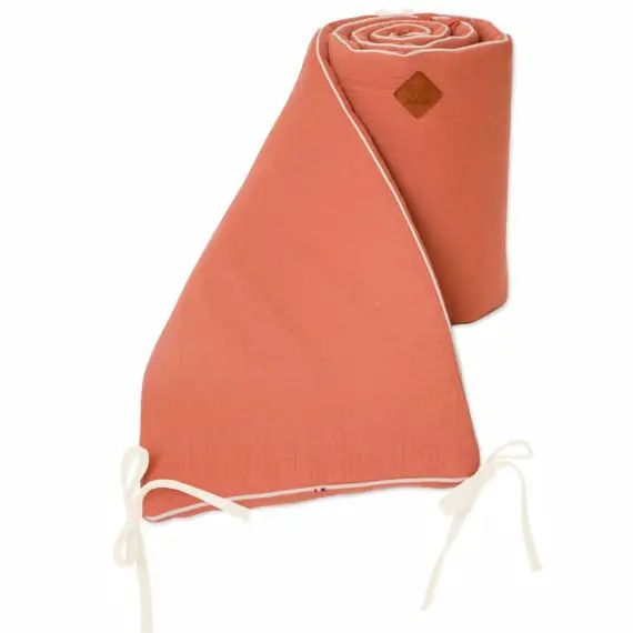 Tour de lit universel en gaze de coton  Terracotta