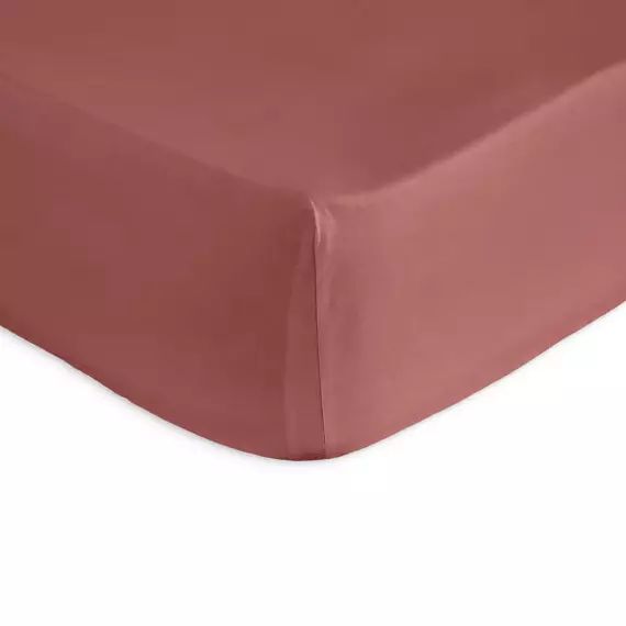 Drap housse en percale de coton PURE 160×200+28 cm rose foncé