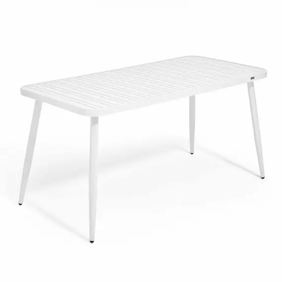 Table de jardin rectangulaire en aluminium blanc