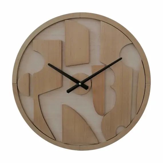 Horloge murale sculptée beige en mdf Ø 50 cm