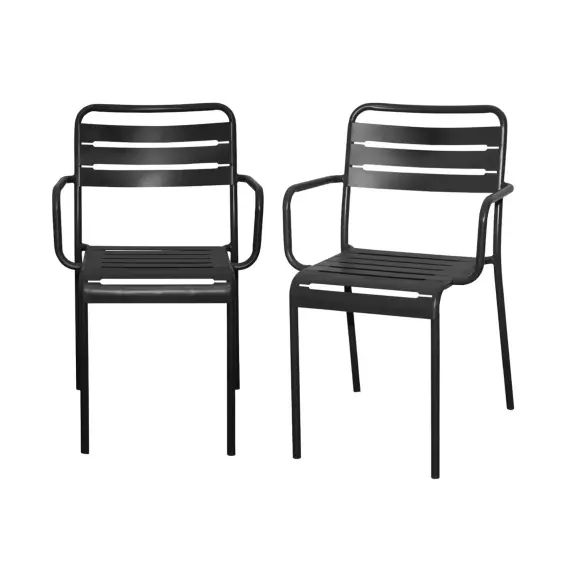 Lot de 2 fauteuils de jardin, anthracite