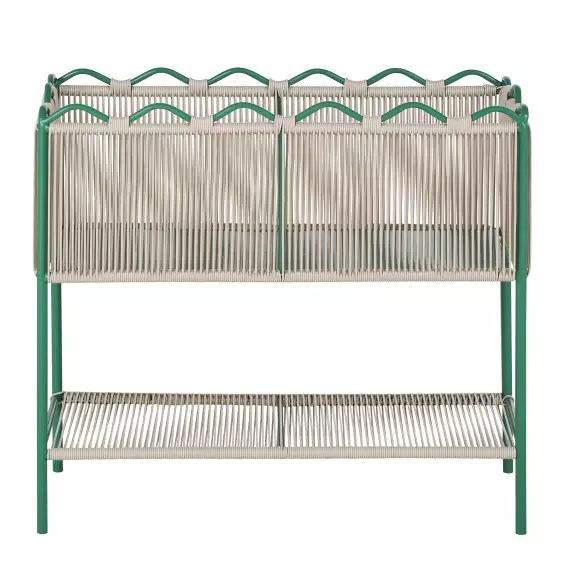Jardinière verte et beige