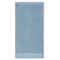 Serviette de toilette unie en coton bleu 50×100