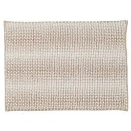 Tapis de bain en polyester uni beige 50x80cm
