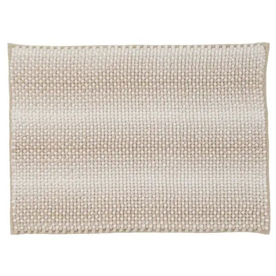 Tapis de bain en polyester uni beige 50x80cm