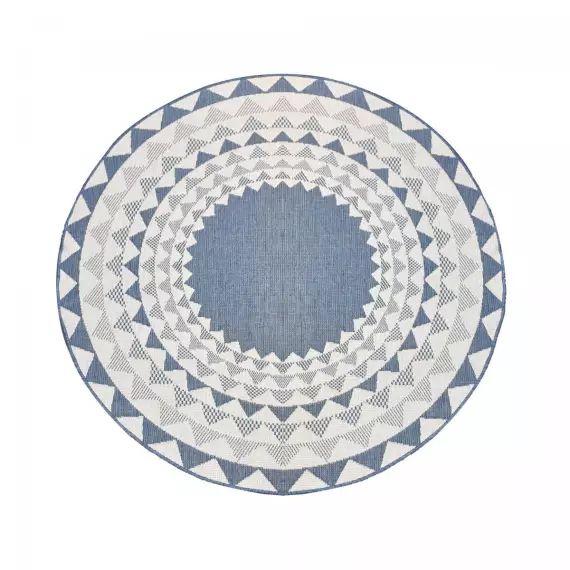 Tapis extérieur bleu 240×240 rond