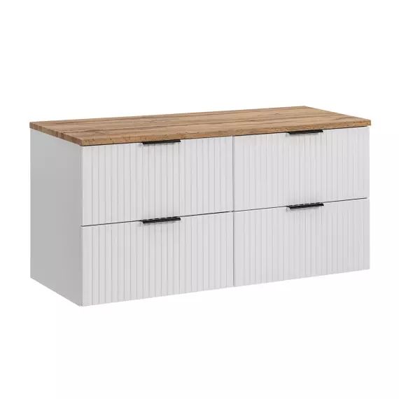 Meuble sous-vasque 120cm plan de toilette blanc