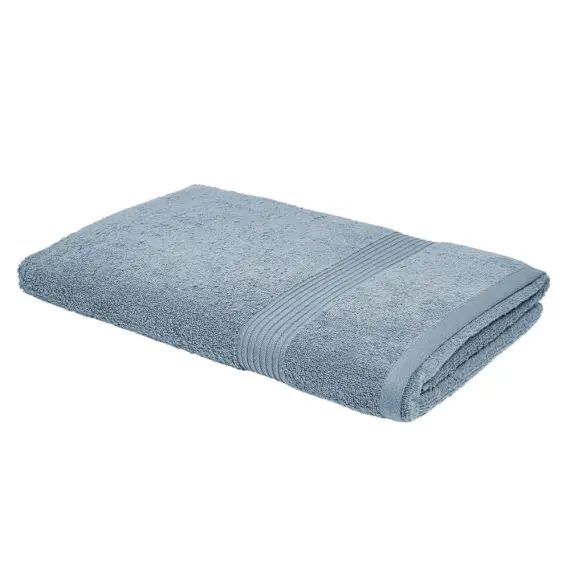 Maxi drap de bain uni en coton bleu ardoise 90×150