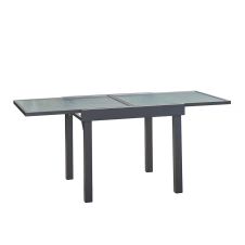Table de jardin extensible en aluminium gris 4/8 places