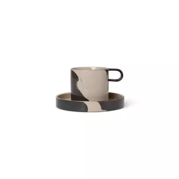 Tasse Inlay en Céramique, Grès émaillé – Couleur Marron – 15.33 x 15.33 x 7 cm – Designer Trine Andersen