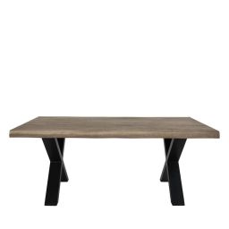 Toulon – Table basse en métal et bois – Couleur – Bois foncé / noir