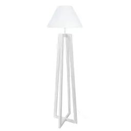 Lampadaire bois taupe et blanc