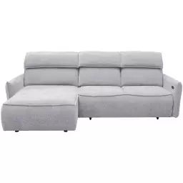 Canapé d’angle relax électrique 4 places MANGO coloris gris