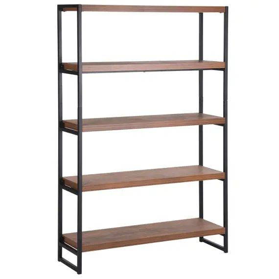 Étagère noire et bois foncé 4 rangées