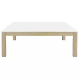 Table basse rectangulaire EVAN coloris blanc et chêne