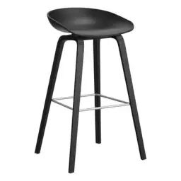 Tabouret de bar About a stool en Plastique, Polypropylène recyclé – Couleur Noir – 50 x 46 x 85 cm – Designer Hee Welling