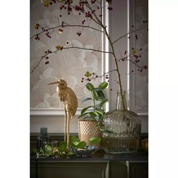 Vase  verre recyclé marron, l.19 x H.32 cm