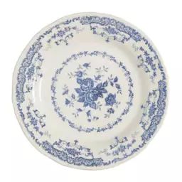 Assiette Vaisselle en Céramique, Céramique Ironstone – Couleur Bleu – 20.8 x 20.8 x 20.8 cm