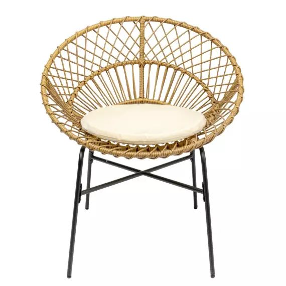 Chaise de jardin en acier et polyéthylène