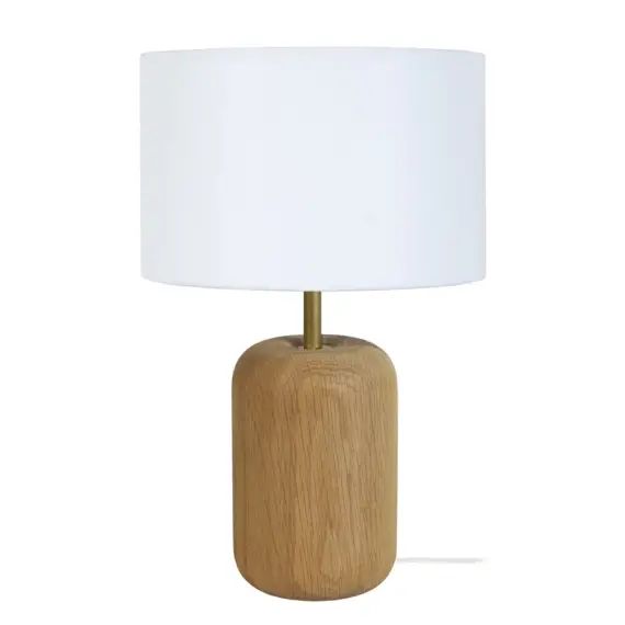 Lampe a poser bois naturel et blanc