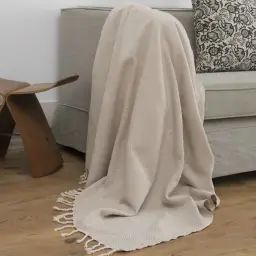 Plaid petit modèle 130×170 taupe clair