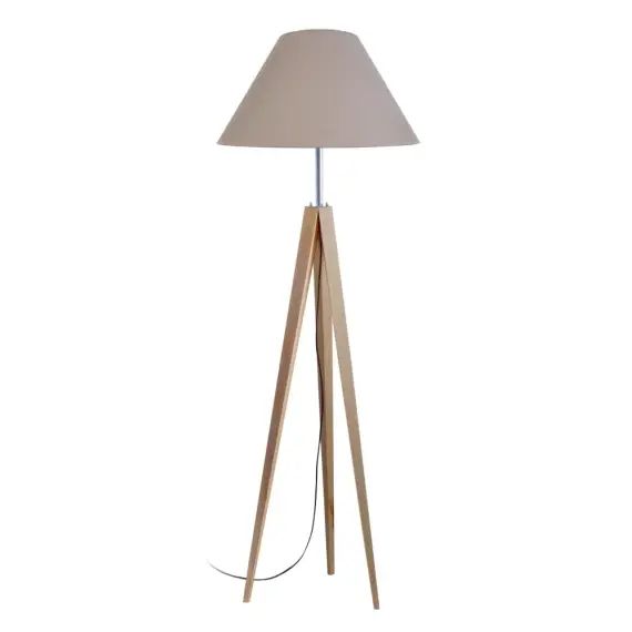 Lampadaire bois  naturel et taupe