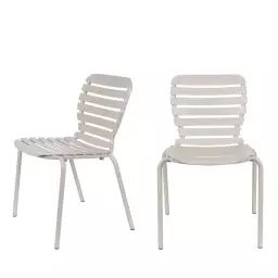Vondel – Lot de 2 chaises de jardin en métal – Couleur – Beige