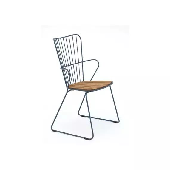 Fauteuil Paon en Métal, Bambou – Couleur Bleu – 55 x 71.14 x 90 cm – Designer Henrik  Pedersen