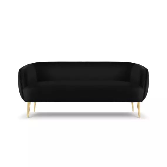 Canapé 3 places en velours noir