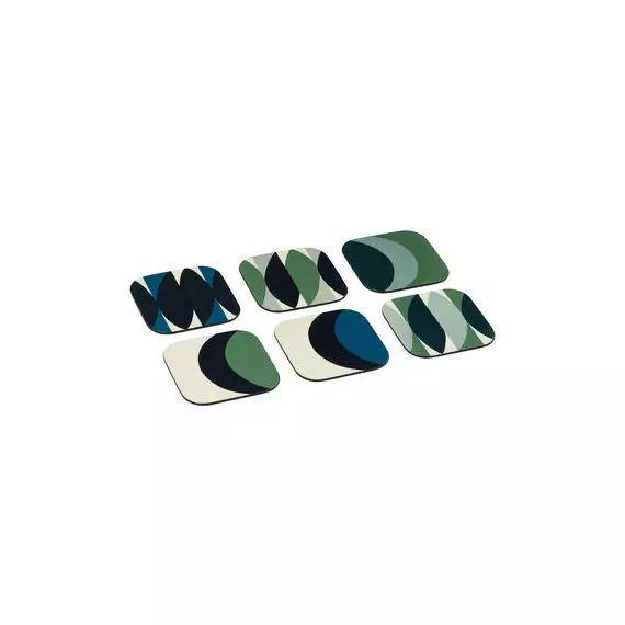 Dessous de verre Table en Bois, Bois laqué – Couleur Vert – 9 x 9 x 0.2 cm – Designer Sarah Lavoine