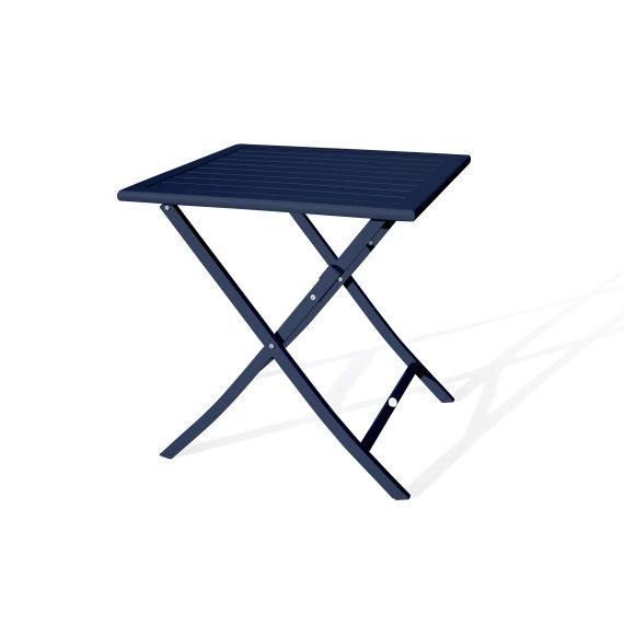 Table de jardin pliante en aluminium bleu marine