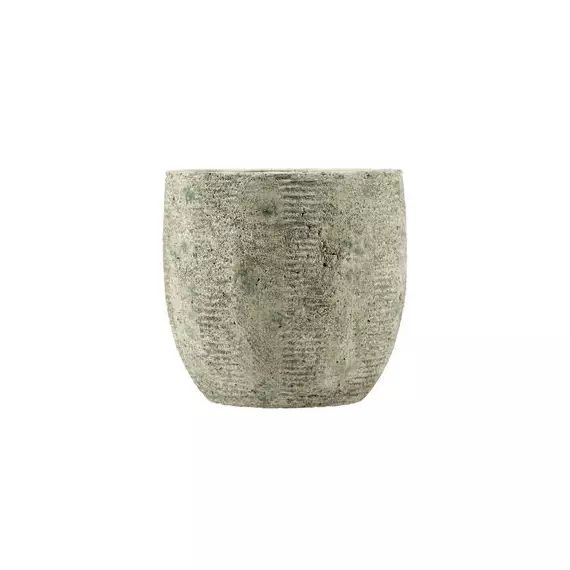 Cache-pot Pot de fleurs en Céramique, Grès – Couleur Gris – 21.5 x 21.5 x 20.5 cm