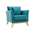 image de fauteuils scandinave Fauteuil scandinave déhoussable velours bleu pétrole OSLO