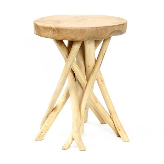 Table d’appoint en bois de teck naturel