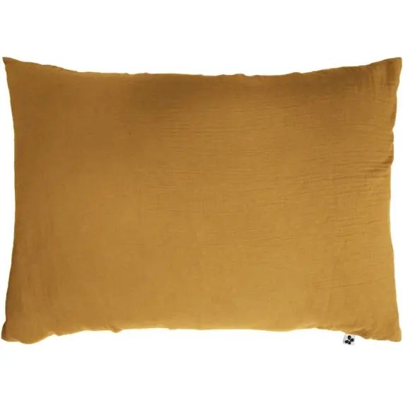 Taie d&rsquo;oreiller gaze de coton jaune 50×70 cm