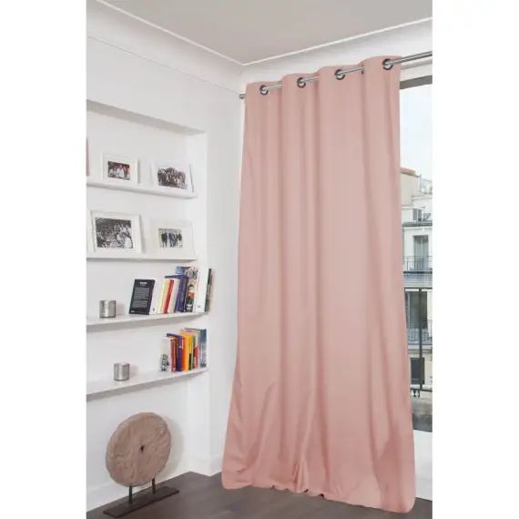 Rideau occultant total rose 135 x 250
