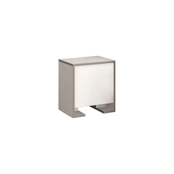 Table de chevet avec 1 porte effet bois blanc